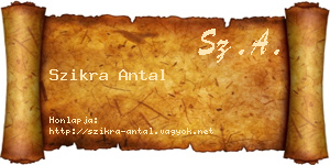 Szikra Antal névjegykártya